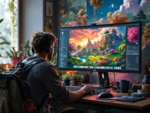 Camper designing a stunning environment in Unreal Engine