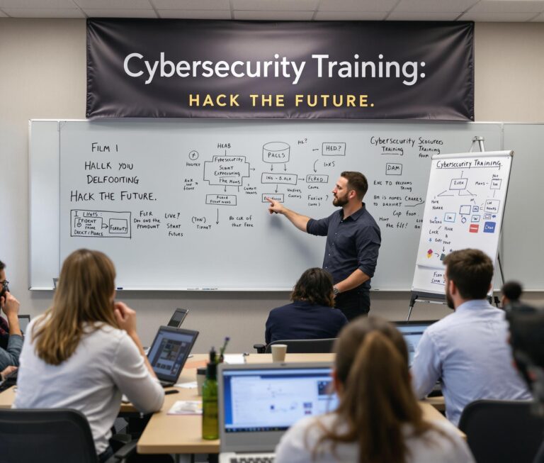 Teacher talking about cybersecurity